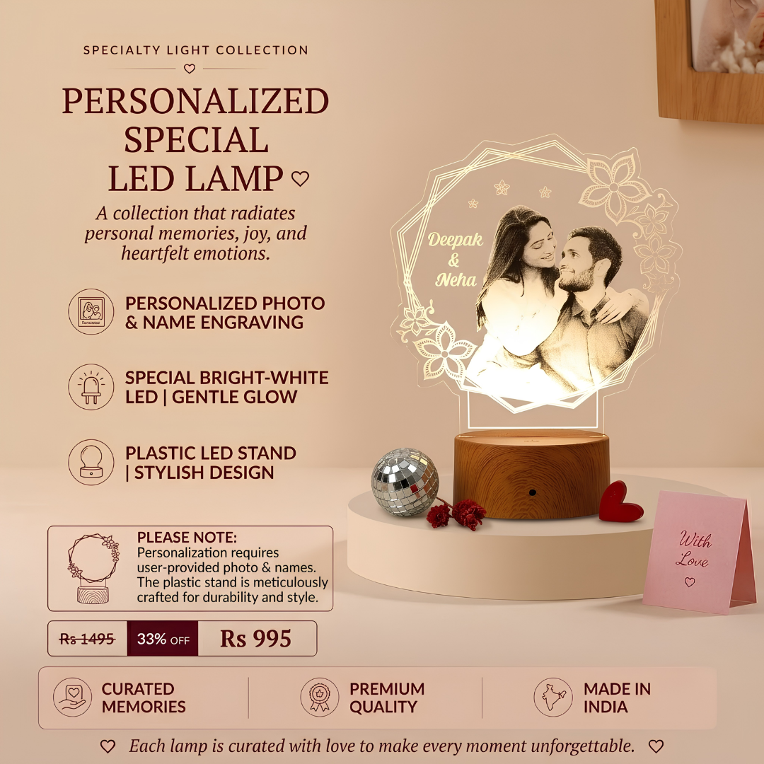 Personalized Special LED Lamp – Custom Photo & Name Acrylic Night Light