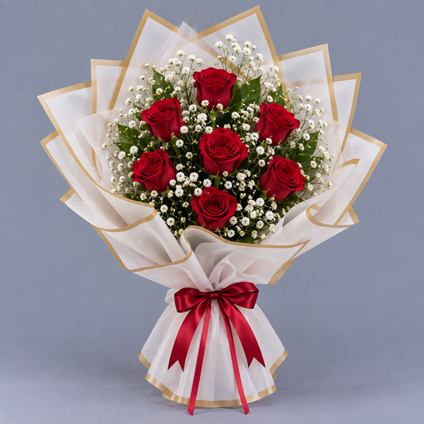 Forever Love 7 Red Roses Bouquet