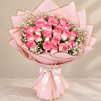 Romantic Rosy Dream Bouquet of 20 Pink Roses