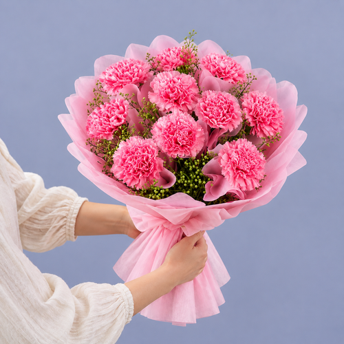 Blushing Beauty 10 Pink Carnation Bouquet