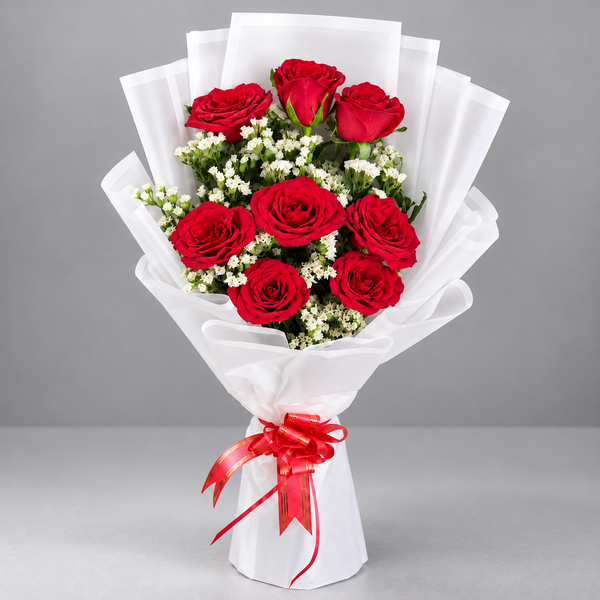 Eternal Romance 8 Red Roses Bouquet