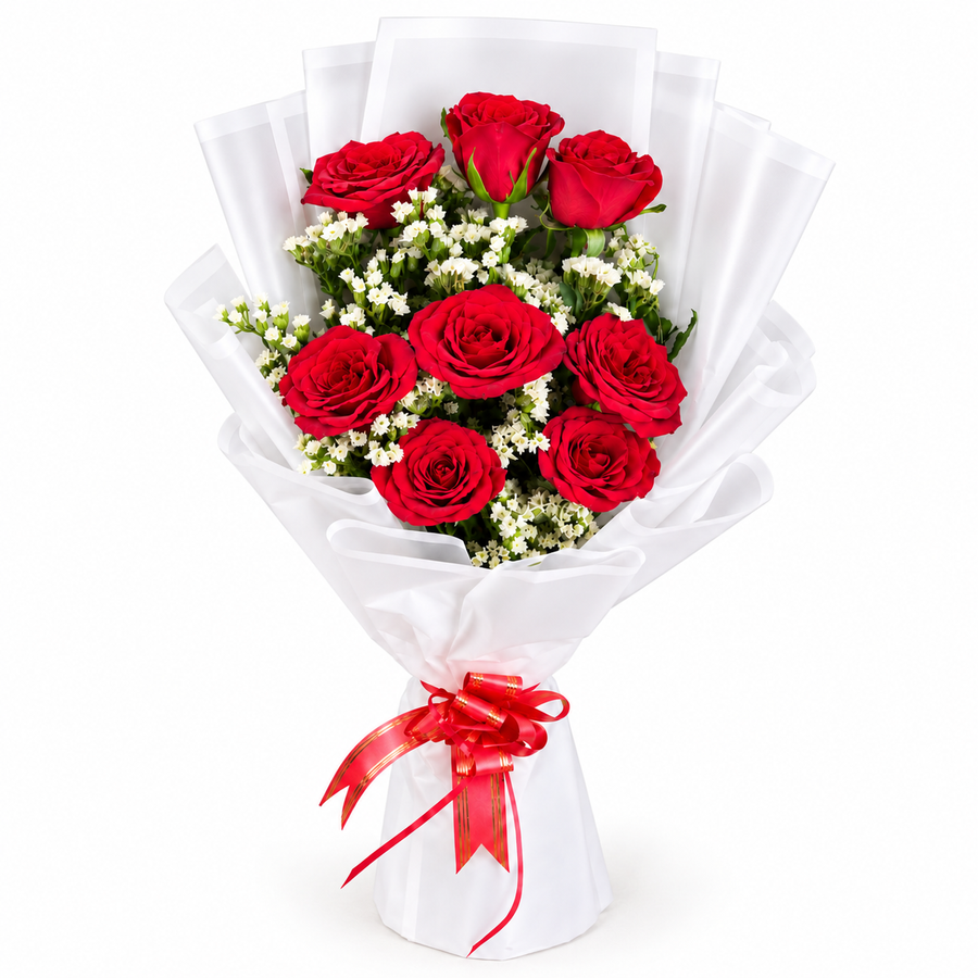 Eternal Romance 8 Red Roses Bouquet