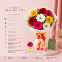 Mixed Brilliance Gerbera Flower Bouquet – Colorful Gerbera Bouquet with Gypsophila Fillers