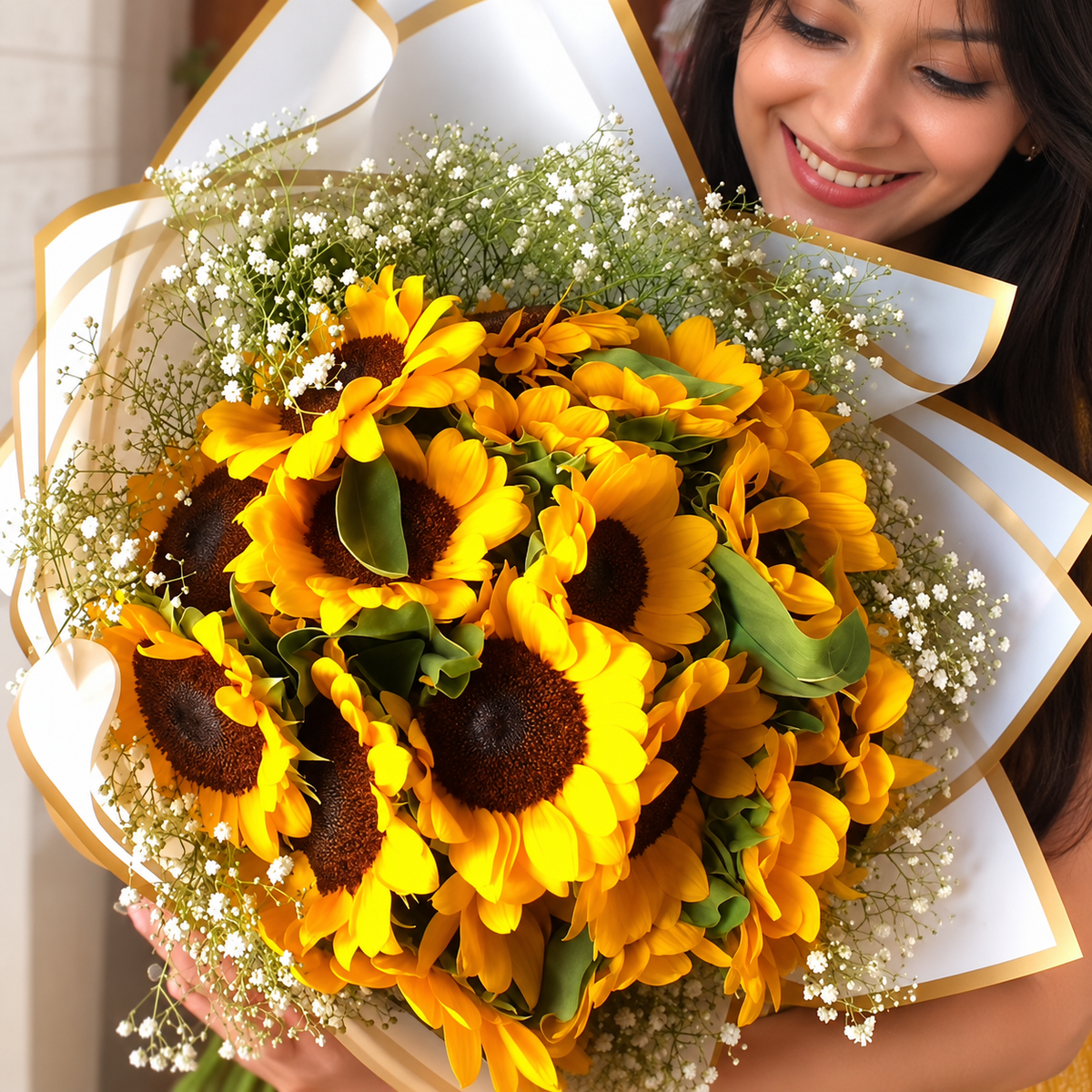 Sunny Delight 18 Sunflowers Bouquet