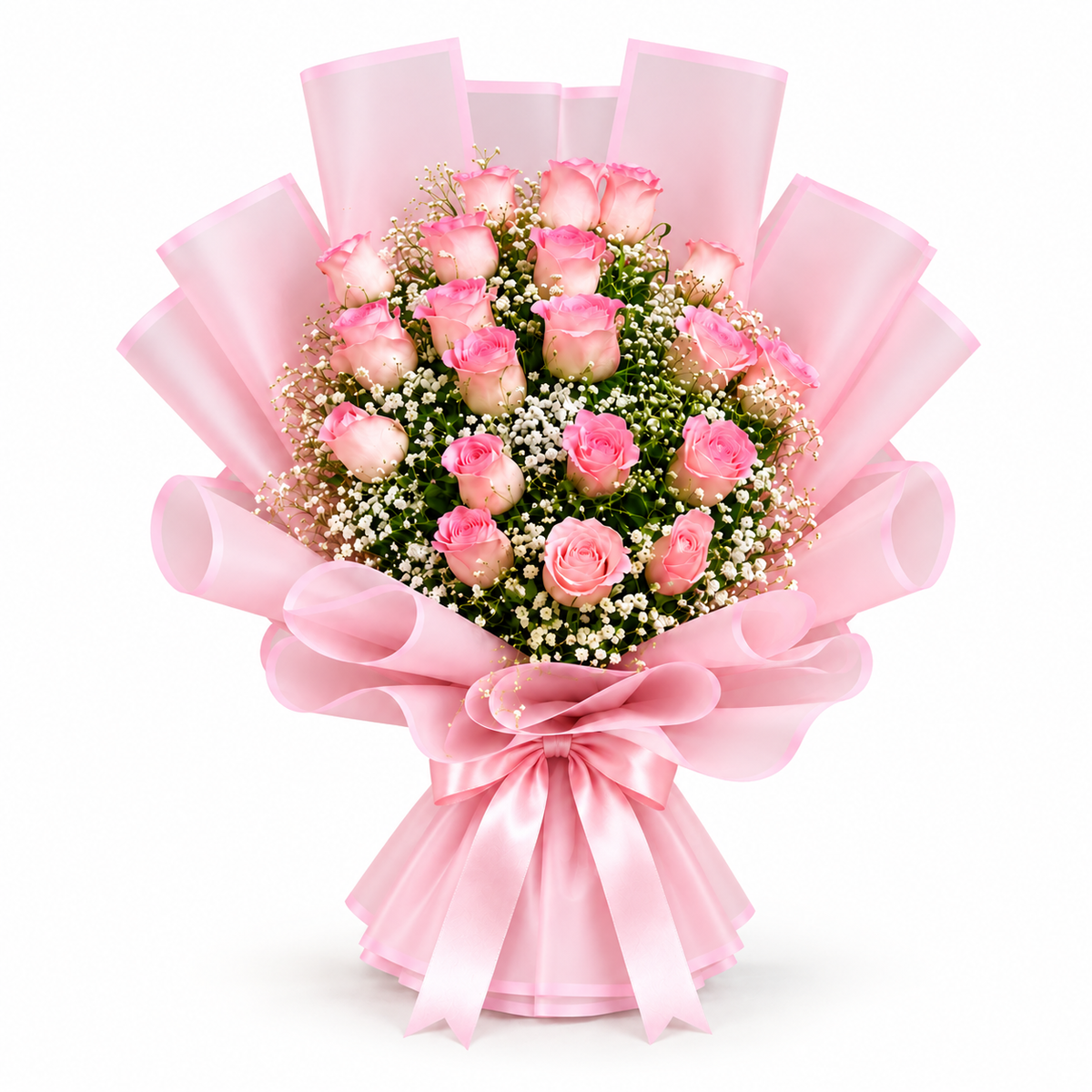 Blush Romance 20 Pink Roses Bouquet