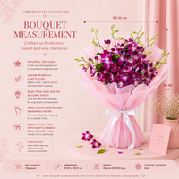 Enchanting Orchids Flower Bouquet – Premium Purple Orchid Bouquet with Elegant Pink Wrapping