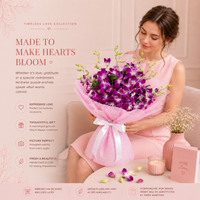 Enchanting Orchids Flower Bouquet – Premium Purple Orchid Bouquet with Elegant Pink Wrapping