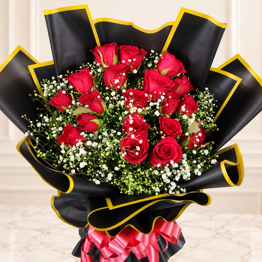 Passionate Charm 20 Red Roses Bouquet