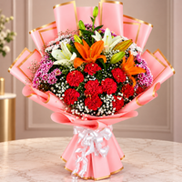 Blossom Delight Carnation & Lily Bouquet