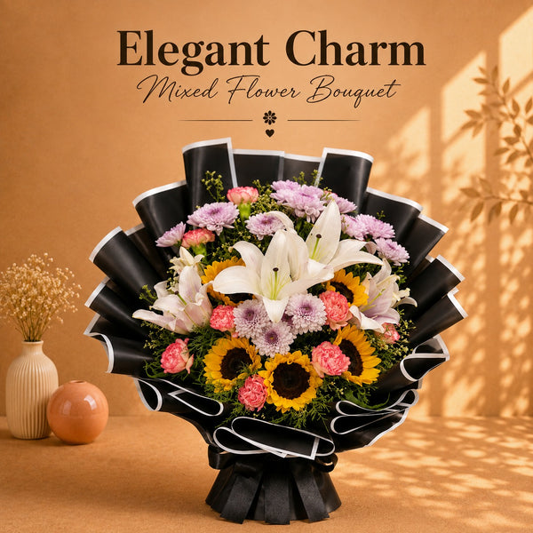 Elegant Charm Mixed Flower Bouquet