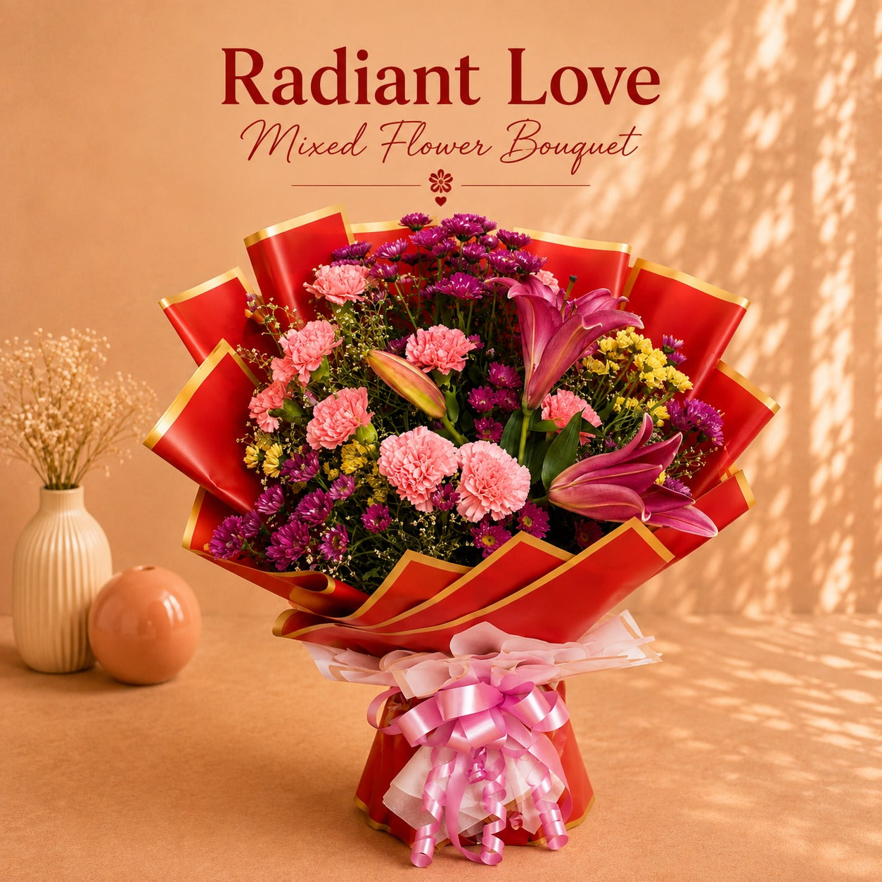Rediant Love Mixed Flower Bouquet