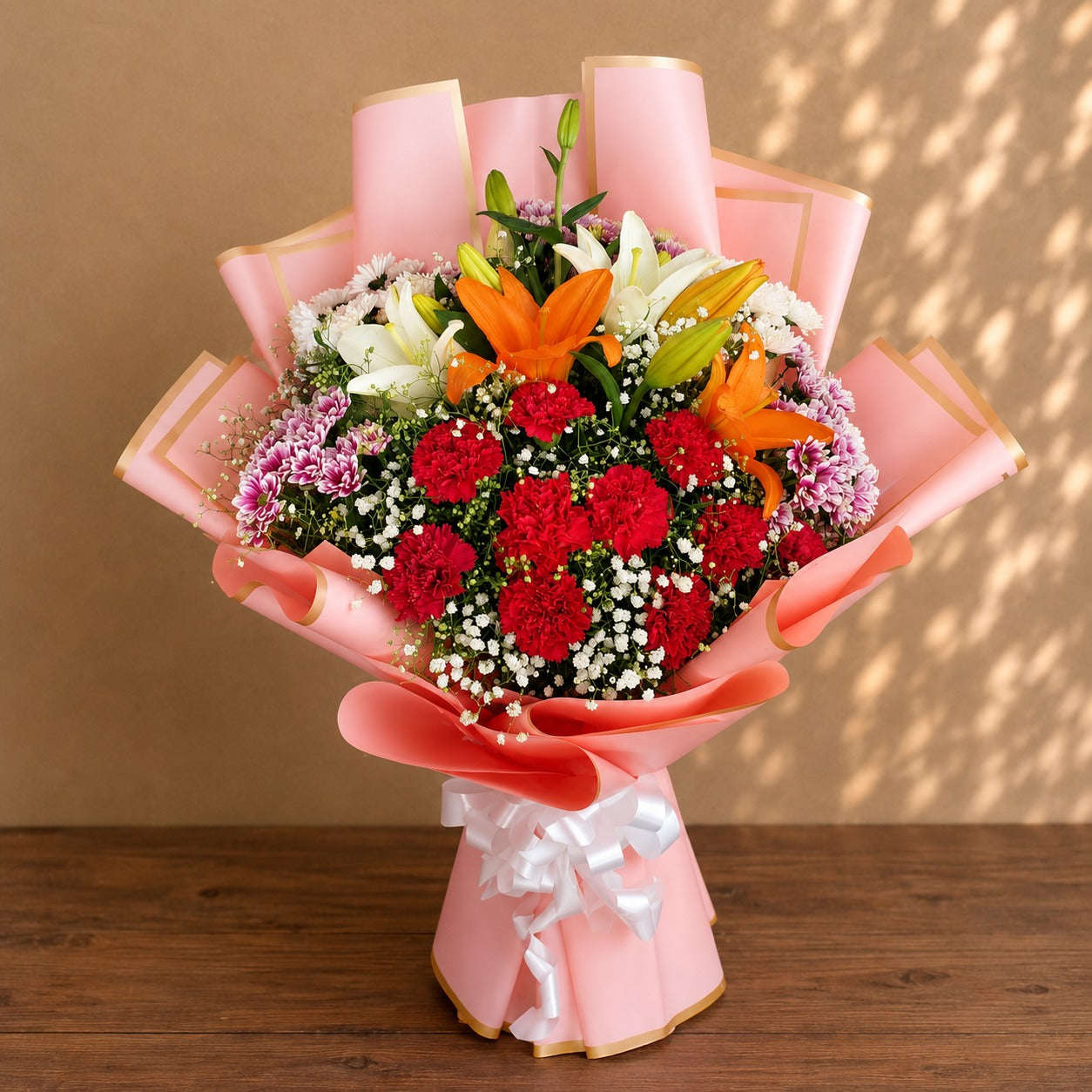 Blossom Delight Carnation & Lily Bouquet