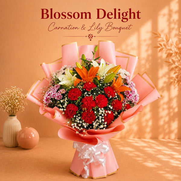Blossom Delight Carnation & Lily Bouquet