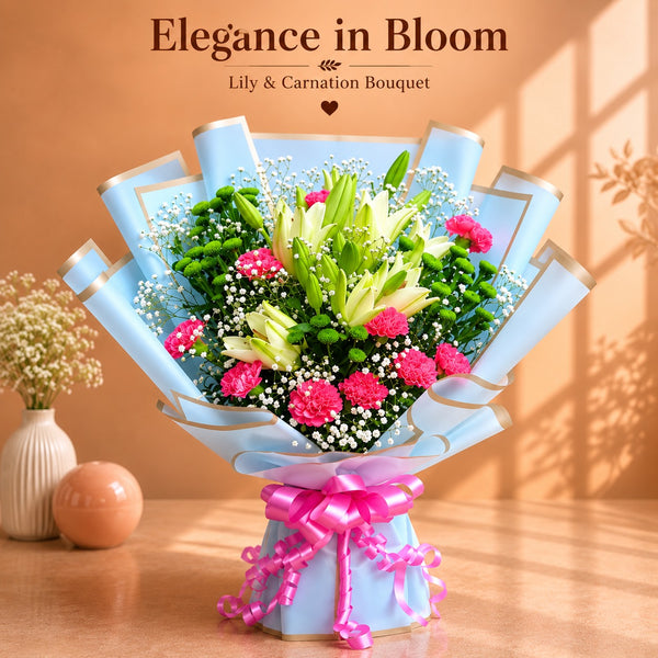 Elegance in Bloom Lily & Carnation Bouquet